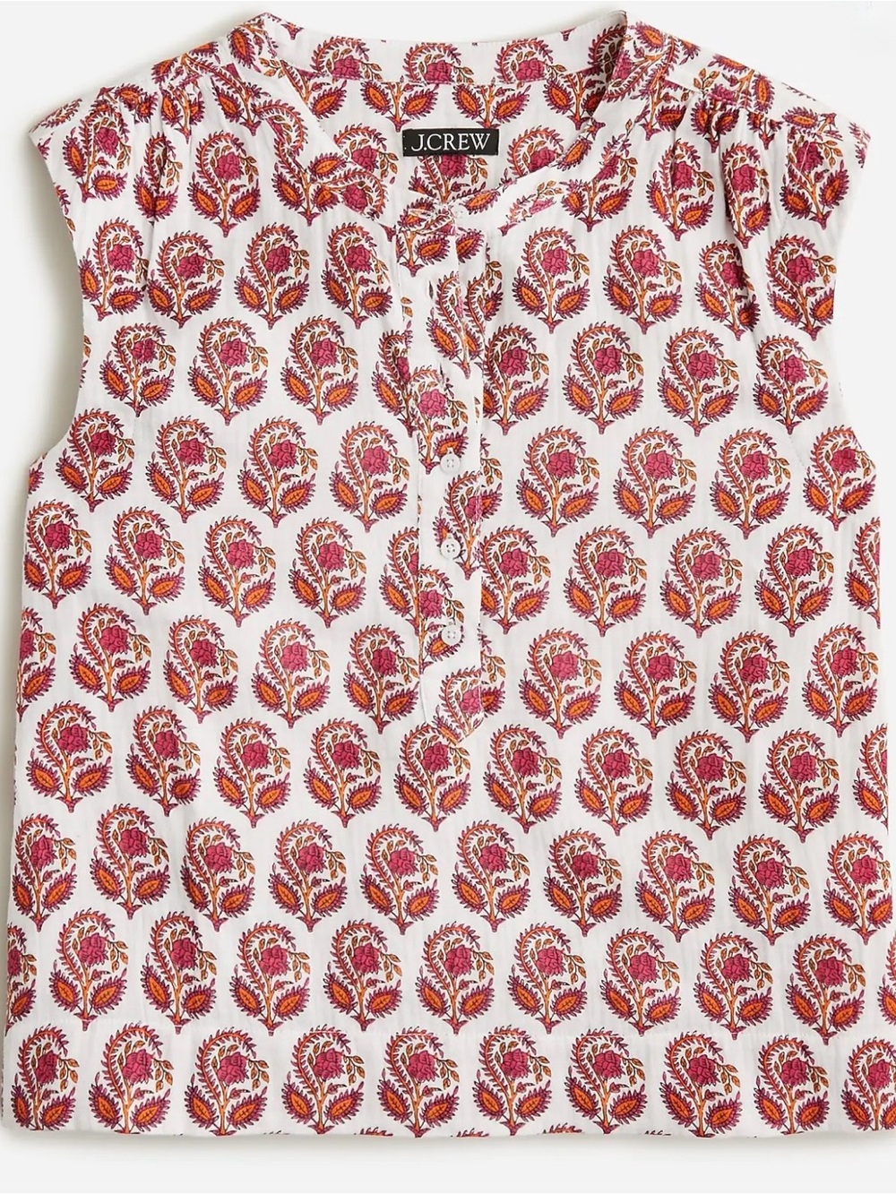 J. Crew Cora soft gauze top in bouquet block print